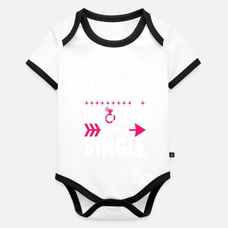 Scheidung Geschieden Baby Bio-Kurzarm-Kontrastbody