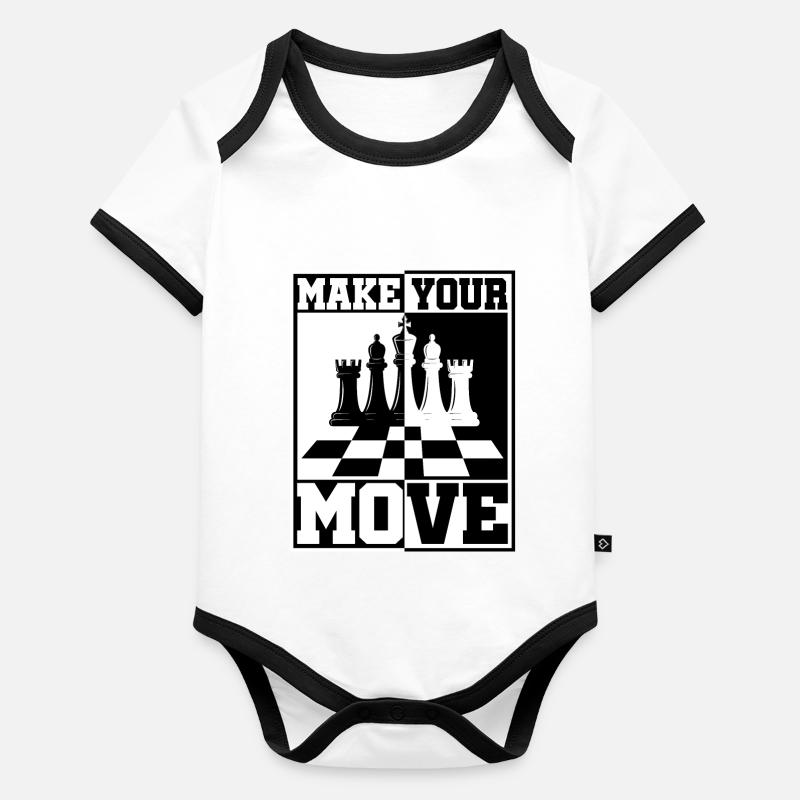 Chess Chess Player Tournament for Clever Minds Organic Baby Contrasting Bodysuit