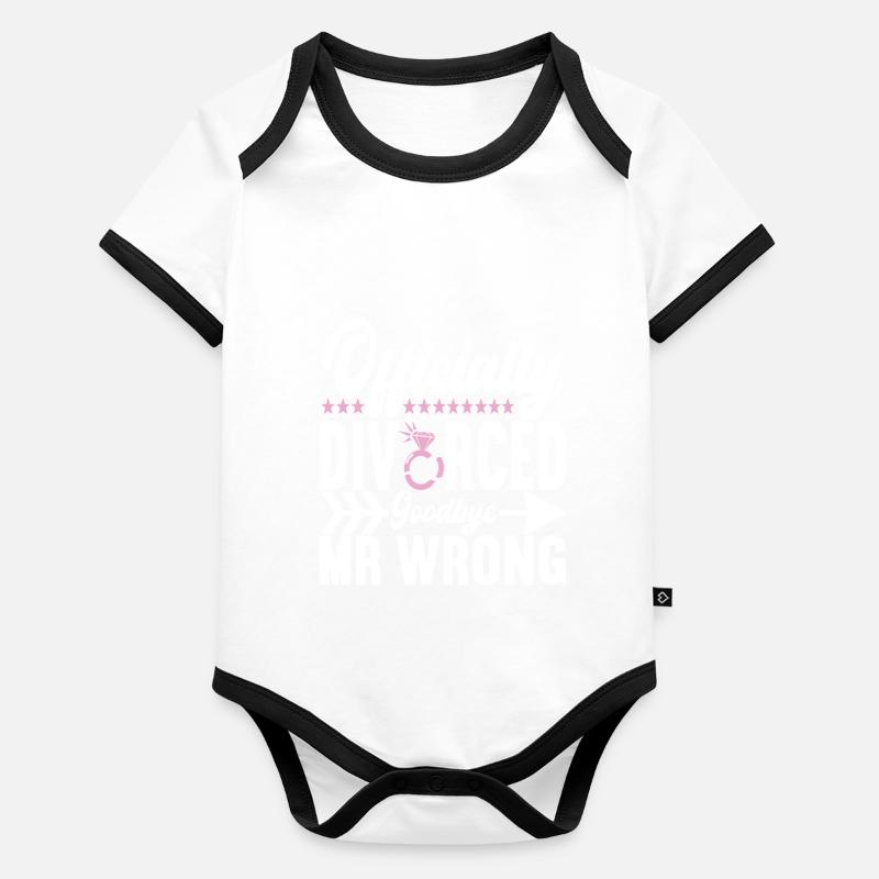 Scheidung Geschieden Baby Bio-Kurzarm-Kontrastbody
