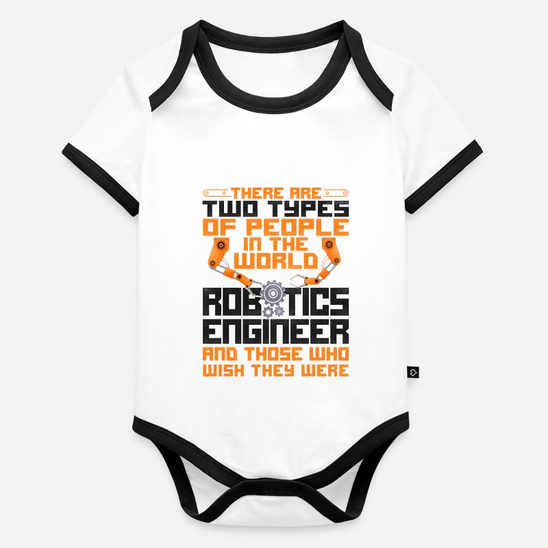 Robot Robotics Engineer Vintage Baby Bio-Kurzarm-Kontrastbody