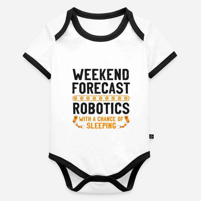 Robot Robotics Engineer Vintage Baby Bio-Kurzarm-Kontrastbody