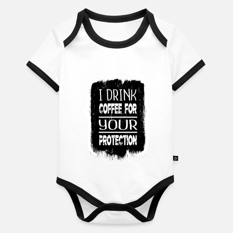 coffee cup roastedbeans milk morning present idea Baby Bio-Kurzarm-Kontrastbody