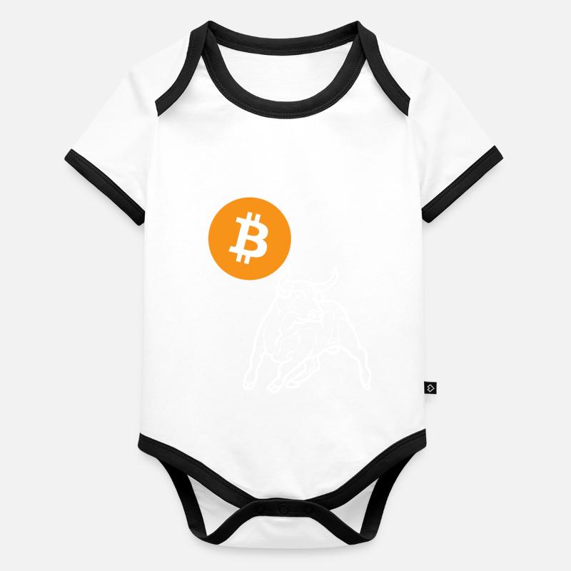 Taureau Bitcoin Body Bébé bio contrasté manches courtes