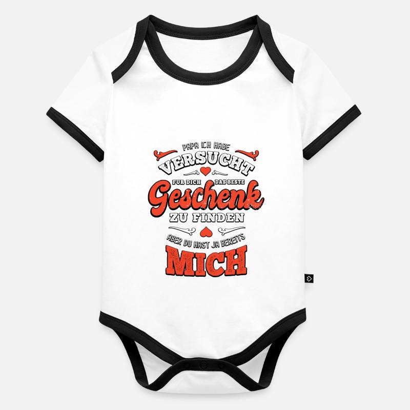 Das beste Geschenk für dich - Papa - Spruch Baby Bio-Kurzarm-Kontrastbody