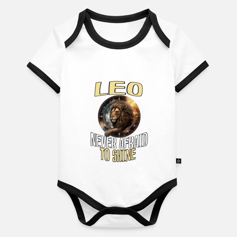 Signe du zodiaque Lion: créativité, courage Body Bébé bio contrasté manches courtes