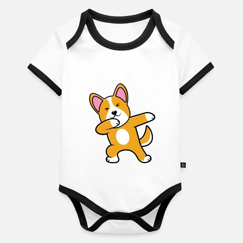 Welsh Corgi Organic Baby Contrasting Bodysuit