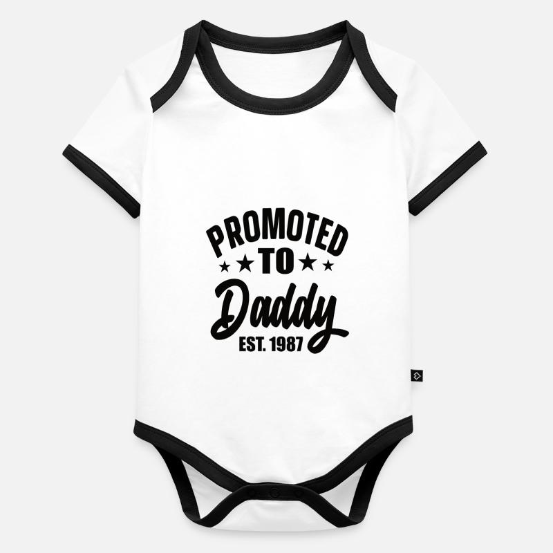 Promoted To Daddy Est 1987 Baby Bio-Kurzarm-Kontrastbody