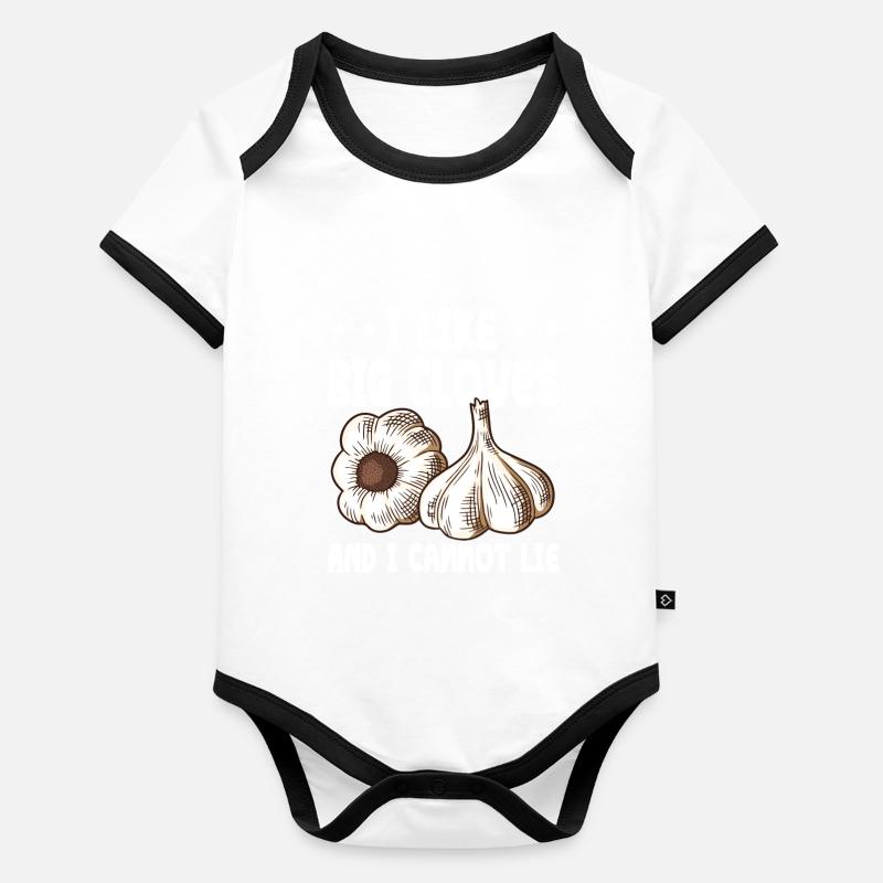 Drôle de dicton de gousse d’ail Body Bébé bio contrasté manches courtes
