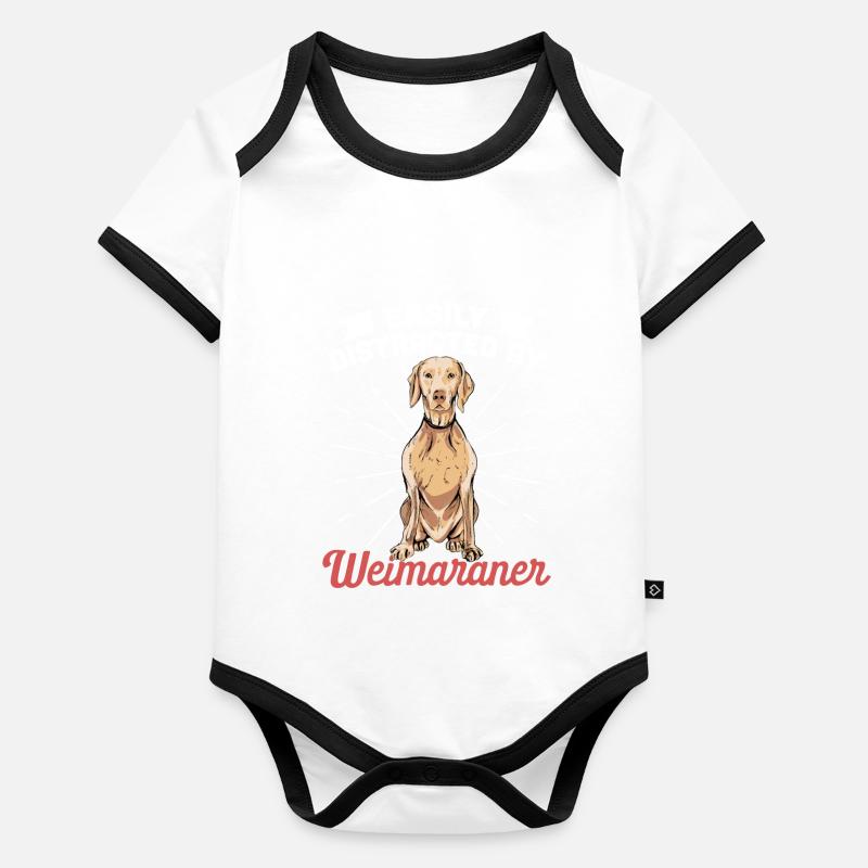 Weimaraner Organic Baby Contrasting Bodysuit