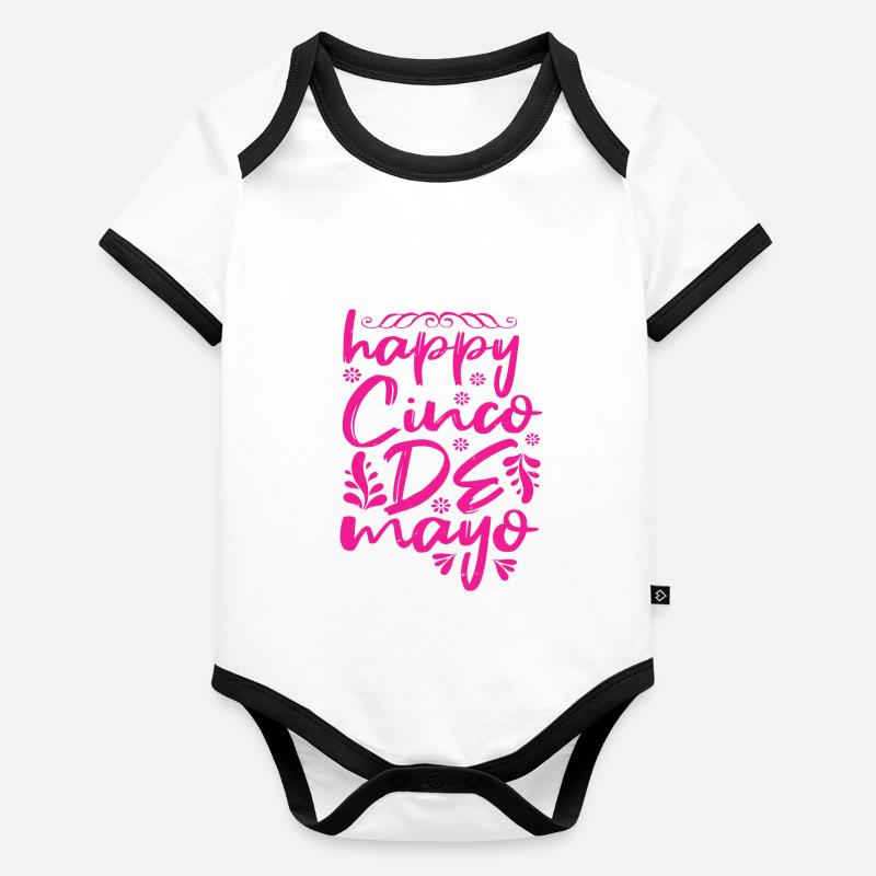 HAPPY CINCO DE MAYO 2 Organic Baby Contrasting Bodysuit