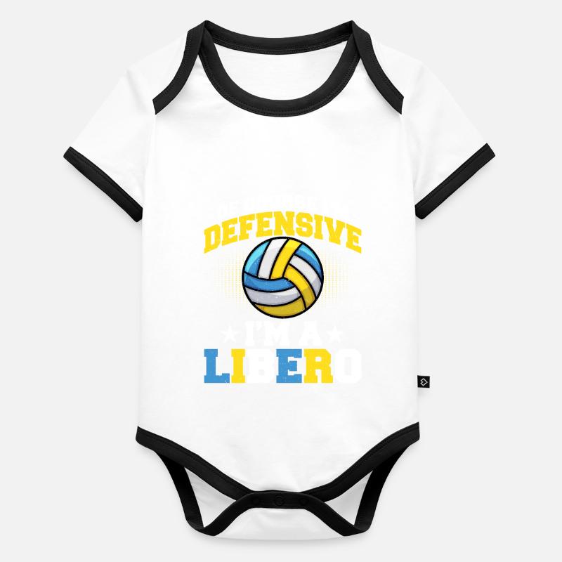 Of Course I'm Defensive I'm A Libero Baby Bio-Kurzarm-Kontrastbody