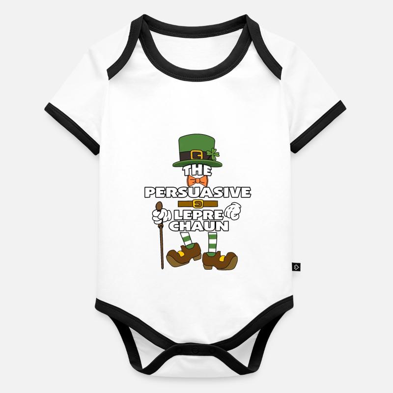 Le lutin persuasif Saint-Patrick Body Bébé bio contrasté manches courtes