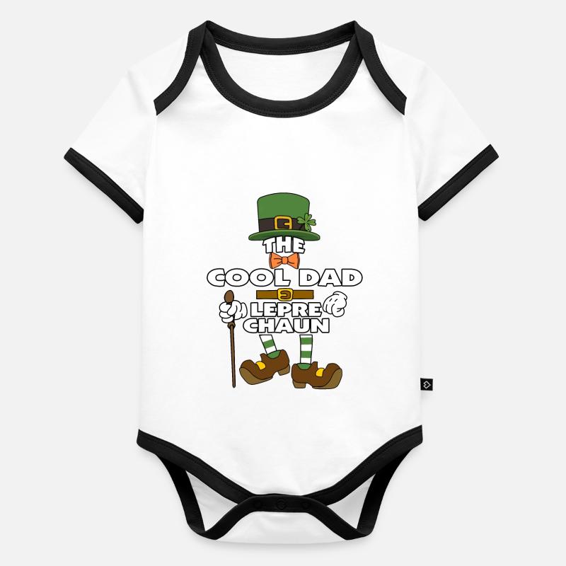 The Cool Dad Leprechaun St Patrick's Day Baby Bio-Kurzarm-Kontrastbody