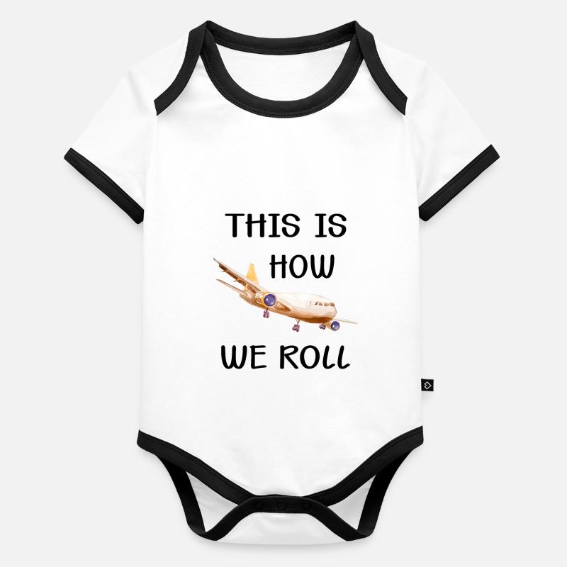 Pilot This Is How We Roll Organic Baby Contrasting Bodysuit
