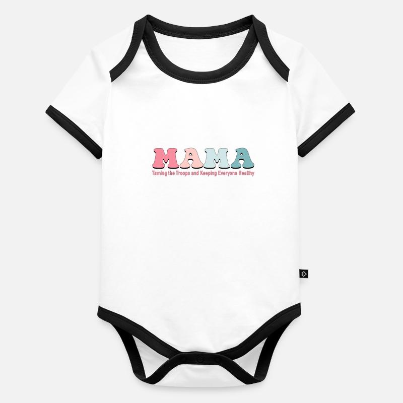 Mama hält alle gesund - Muttertag Baby Bio-Kurzarm-Kontrastbody