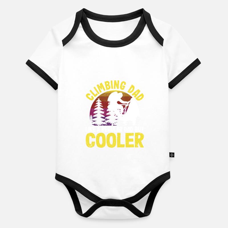 Grimper papa comme un papa normal, mais un Body Bébé bio contrasté manches courtes