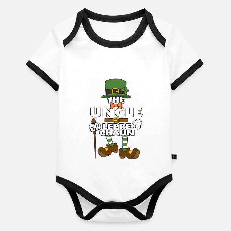 The Uncle Leprechaun St Patrick's Day Organic Baby Contrasting Bodysuit