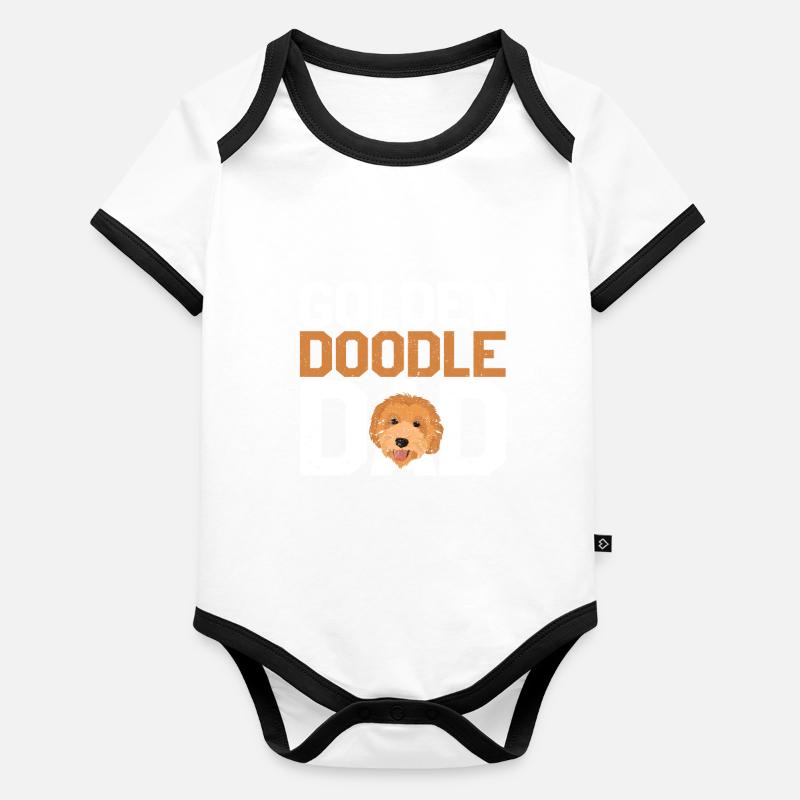 Goldendoodle Hundehalter Vatertag Daddy Golden Baby Bio-Kurzarm-Kontrastbody