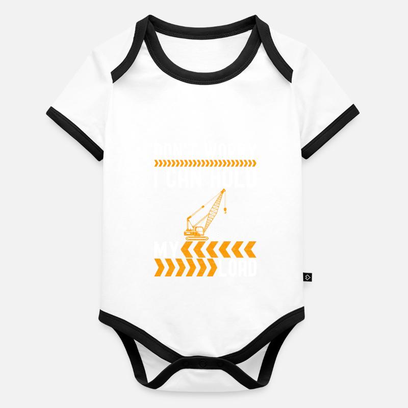 Kranführer Kranfahrer Baby Bio-Kurzarm-Kontrastbody