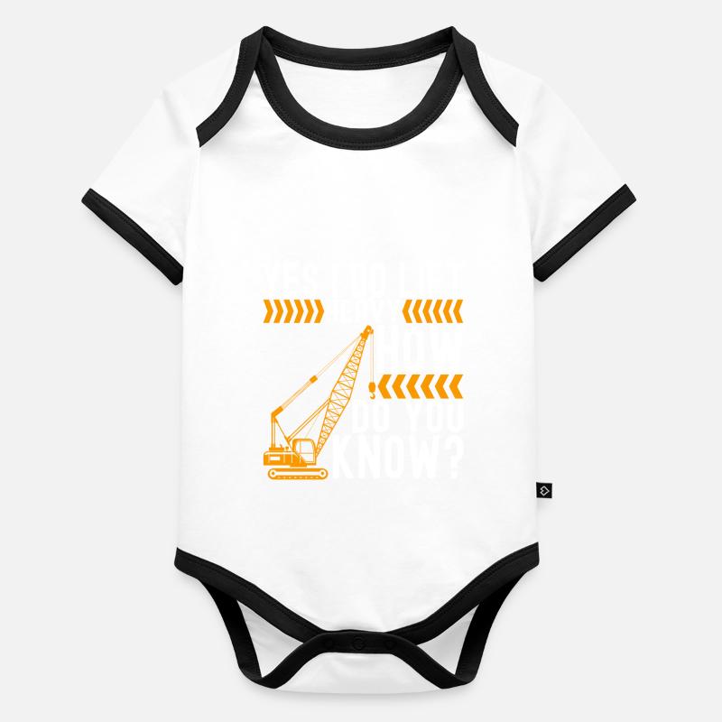 Kranführer Kranfahrer Baby Bio-Kurzarm-Kontrastbody