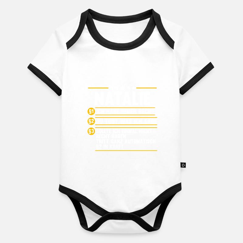 Natalie Baby Bio-Kurzarm-Kontrastbody