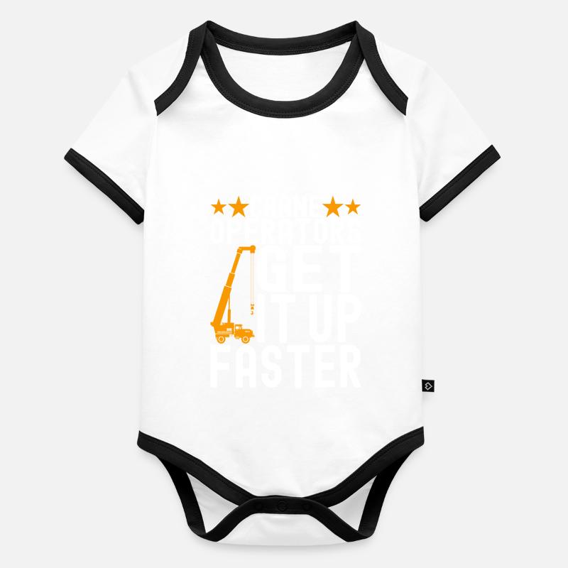 Kranführer Kranfahrer Baby Bio-Kurzarm-Kontrastbody