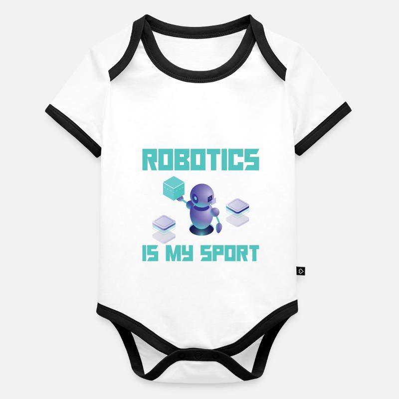 La robotique est mon sport pour les constructeurs de robots Body Bébé bio contrasté manches courtes