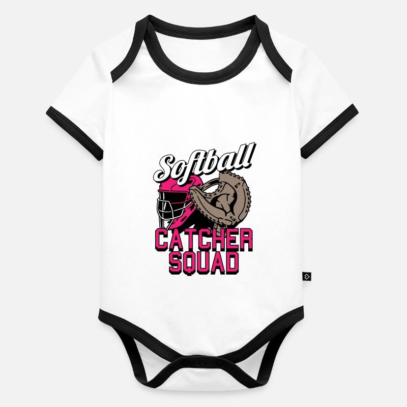 Équipe de softball Body Bébé bio contrasté manches courtes