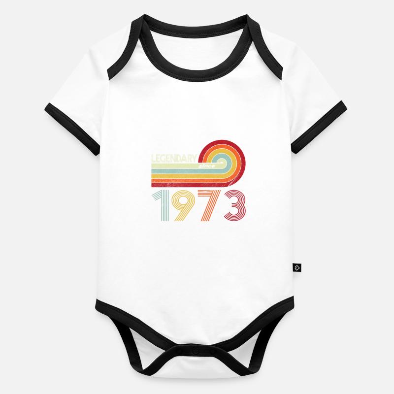 1973 Geburtstag Legendary since Vintage Rainbow Baby Bio-Kurzarm-Kontrastbody