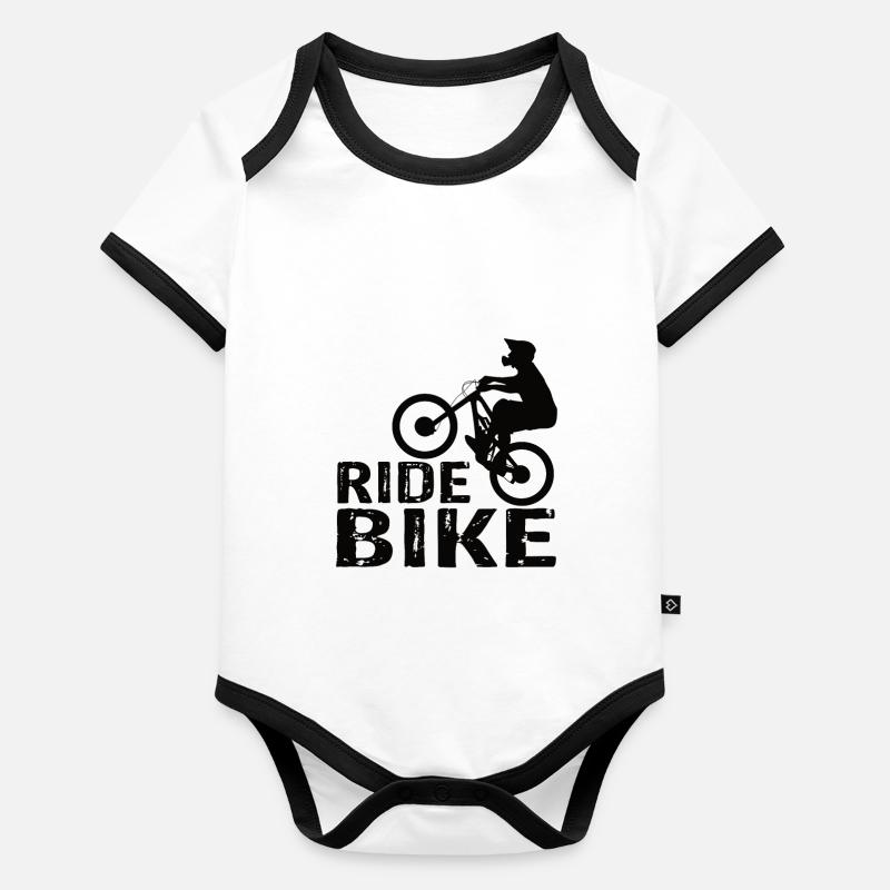 Descente en VTT Body Bébé bio contrasté manches courtes