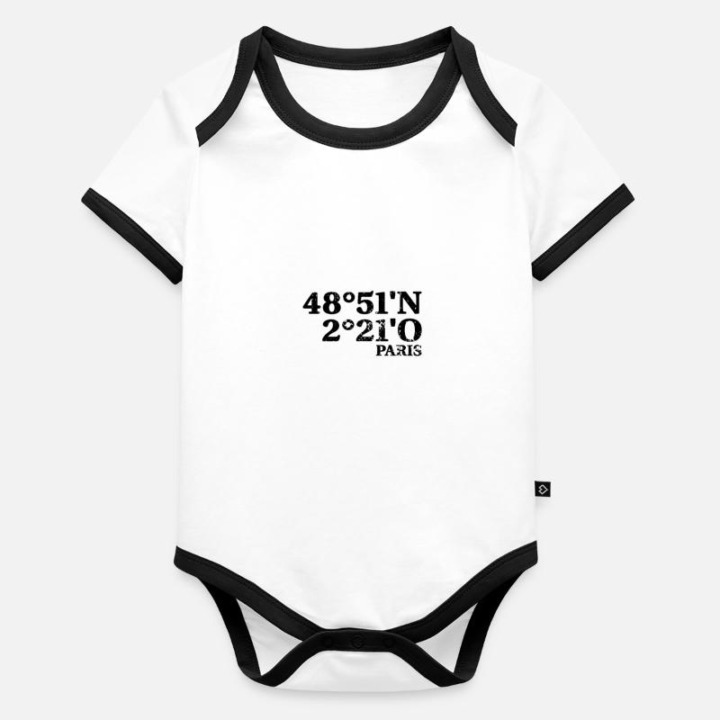 Coordonnées de Paris Body Bébé bio contrasté manches courtes