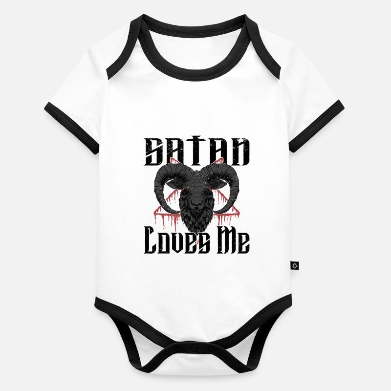 Satan Beelzebub Devil Gothic Pentagram Mystical Organic Baby Contrasting Bodysuit