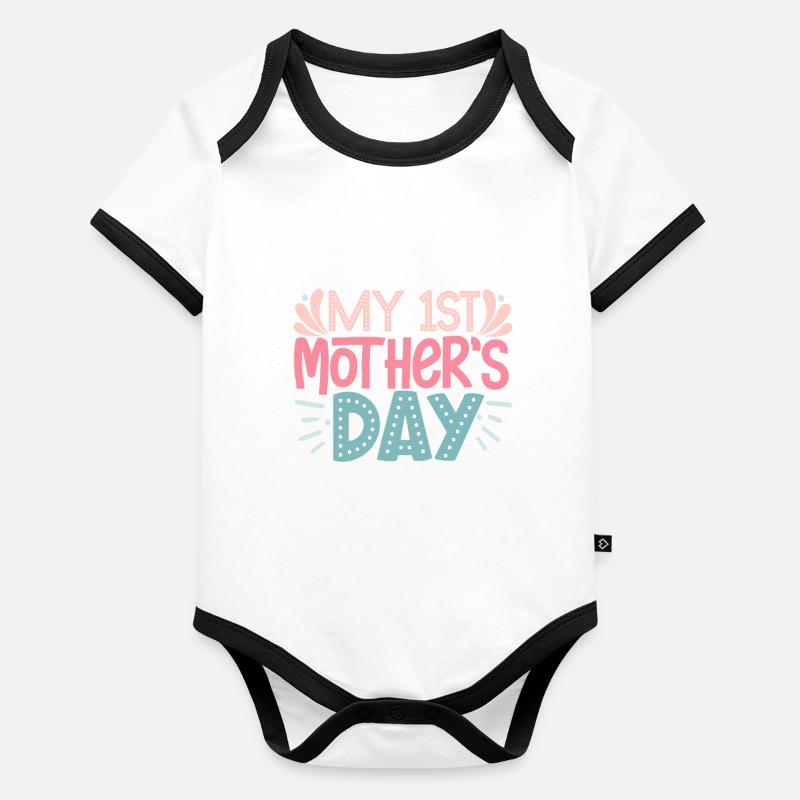Mein erster Muttertag - Zum ersten Mal Mama Baby Bio-Kurzarm-Kontrastbody