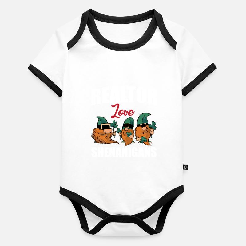Makler St. Patricks Day Shenanigans Gnome Baby Bio-Kurzarm-Kontrastbody