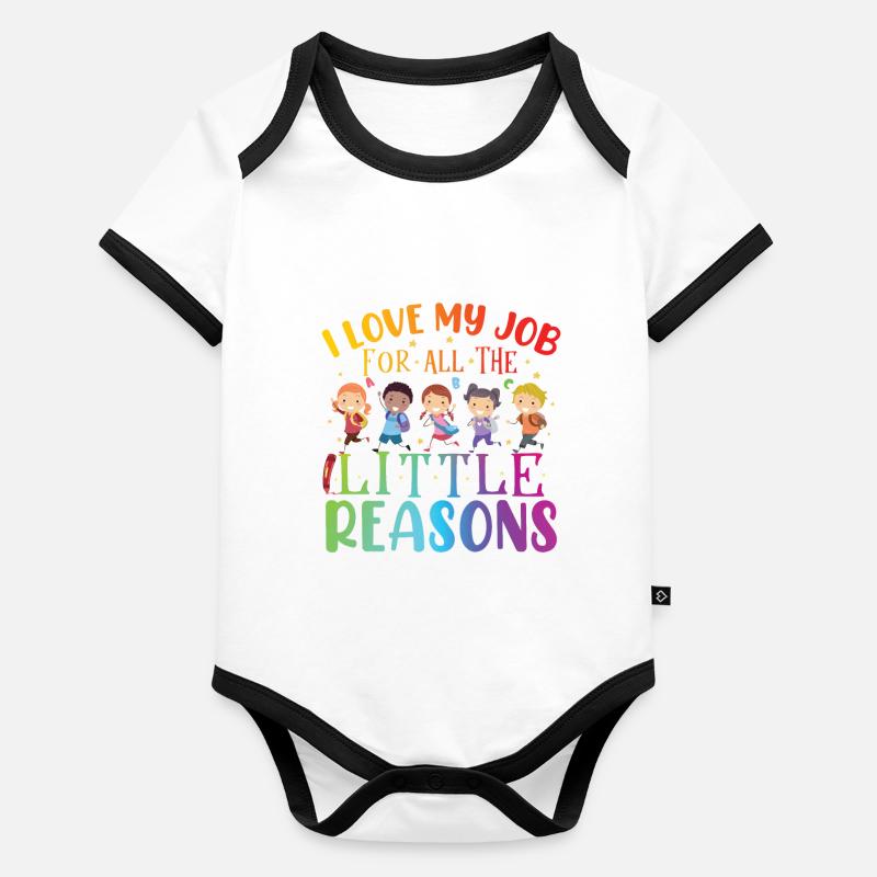 Teacher Assistant Educator Teaching Baby Bio-Kurzarm-Kontrastbody