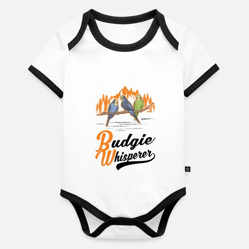 Budgerigar Whisperer Welli Parakeet Organic Baby Contrasting Bodysuit