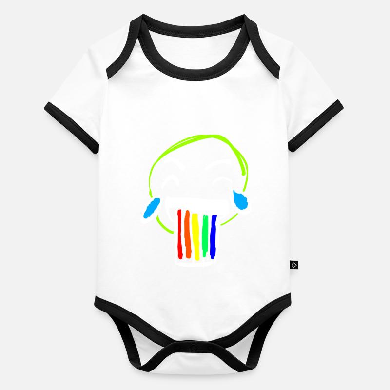 Smile rainbow Body Bébé bio contrasté manches courtes