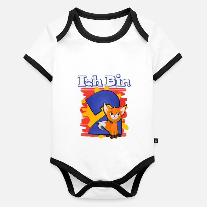 Ich Bin 2 Fuchs Baby Bio-Kurzarm-Kontrastbody
