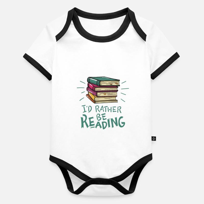 Bücher Lesen Spruch Baby Bio-Kurzarm-Kontrastbody
