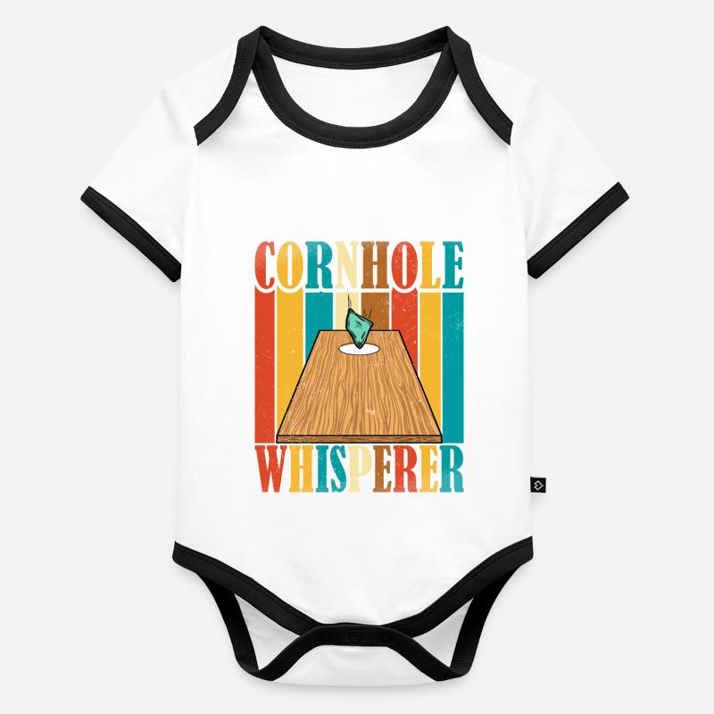 Cornhole Whisperer Body Bébé bio contrasté manches courtes