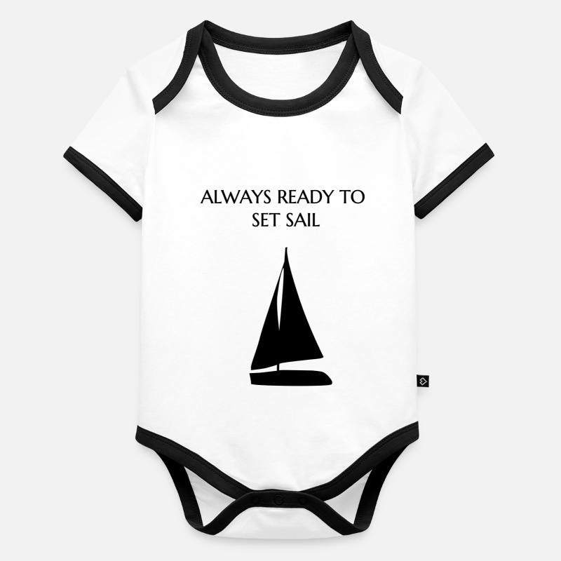 Always ready to set sail Baby Bio-Kurzarm-Kontrastbody