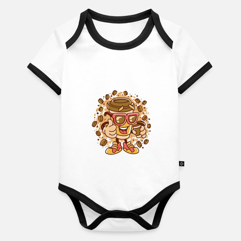 Coffee Gift Coffee Bean Coffee Cup Caffeine Organic Baby Contrasting Bodysuit