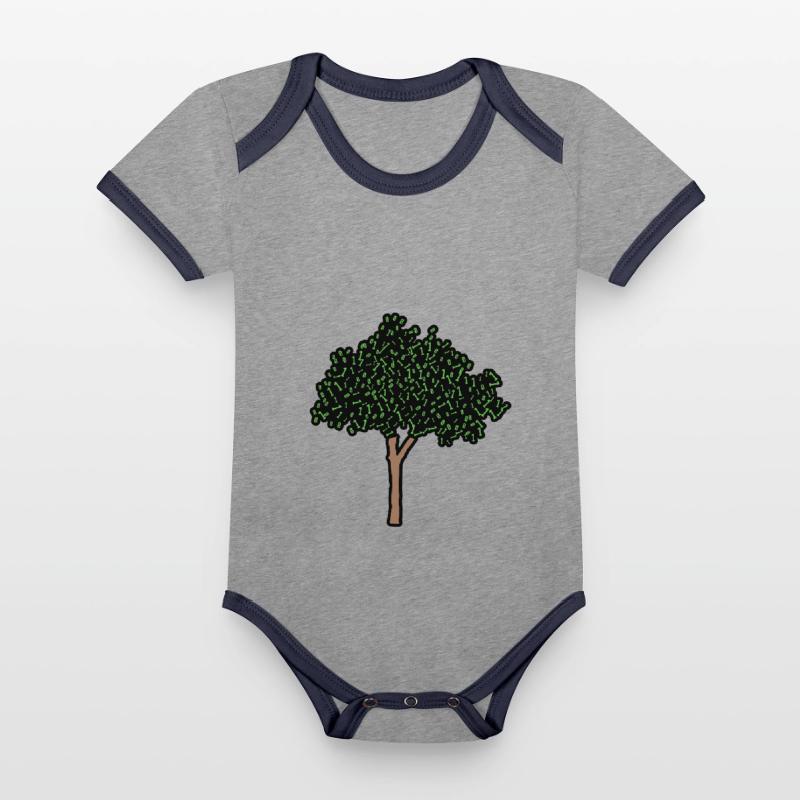 Binary Tree Admin Hacker Coder Programmierer Baby Bio-Kurzarm-Kontrastbody
