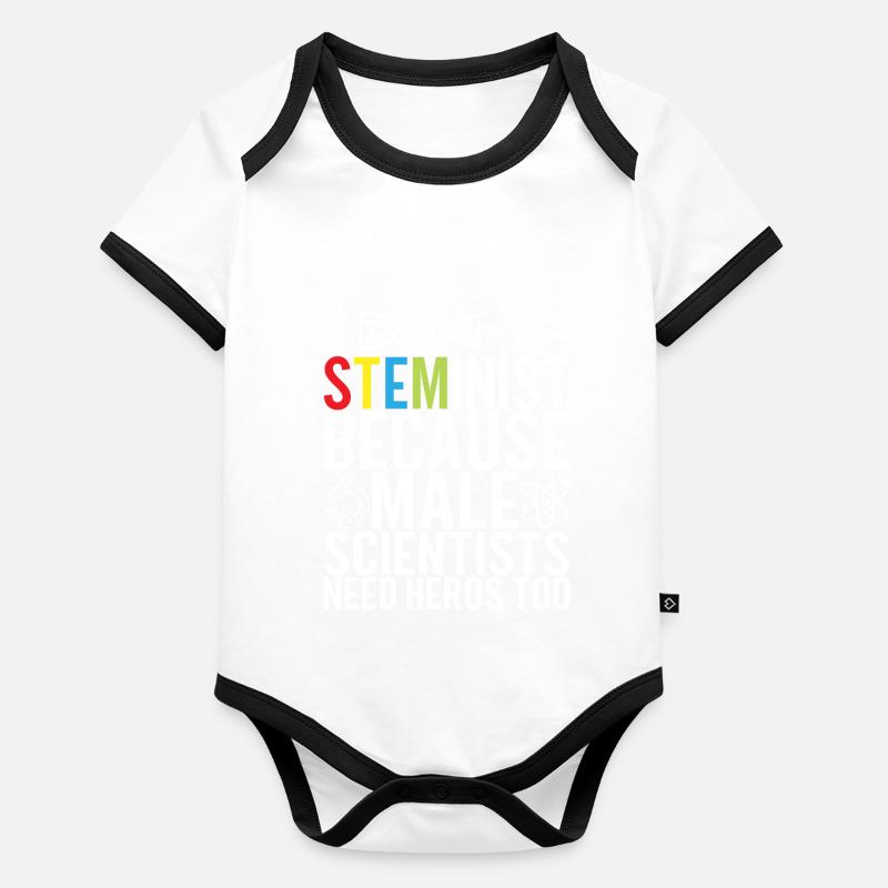 Femmes Steminist en science Body Bébé bio contrasté manches courtes