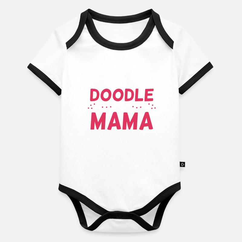 Frauen Doodle Mama Labradoodle Goldendoodle Baby Bio-Kurzarm-Kontrastbody