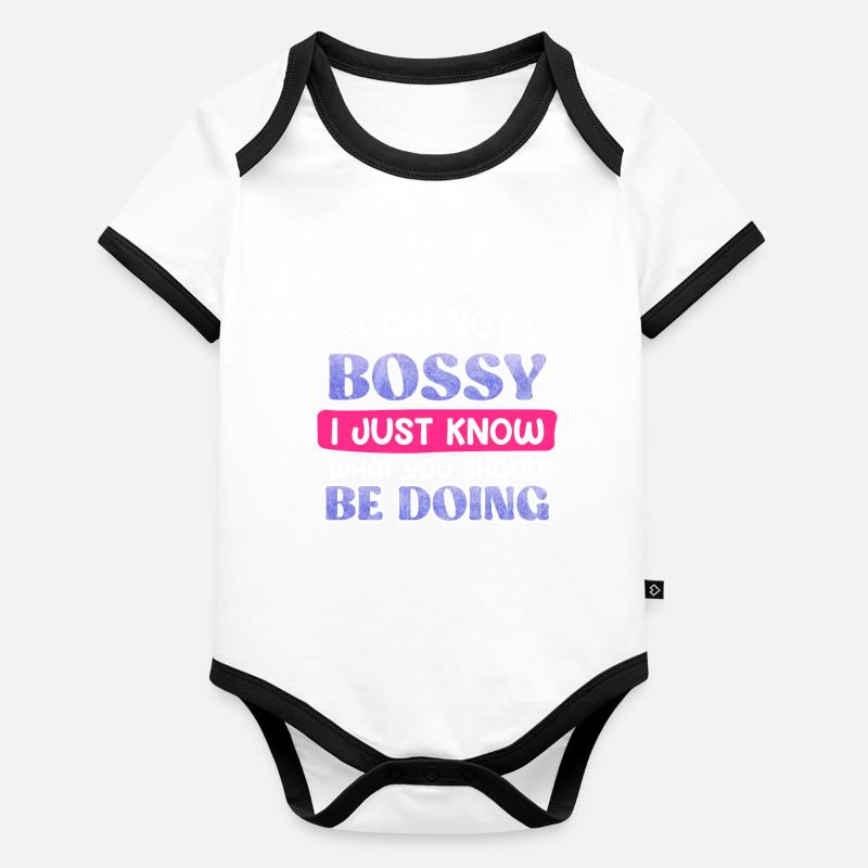I´m not Bossy Mama Boss Muttertag Chefin Baby Bio-Kurzarm-Kontrastbody