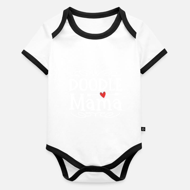 Femmes Doodle Mama Labradoodle Goldendoodle Body Bébé bio contrasté manches courtes