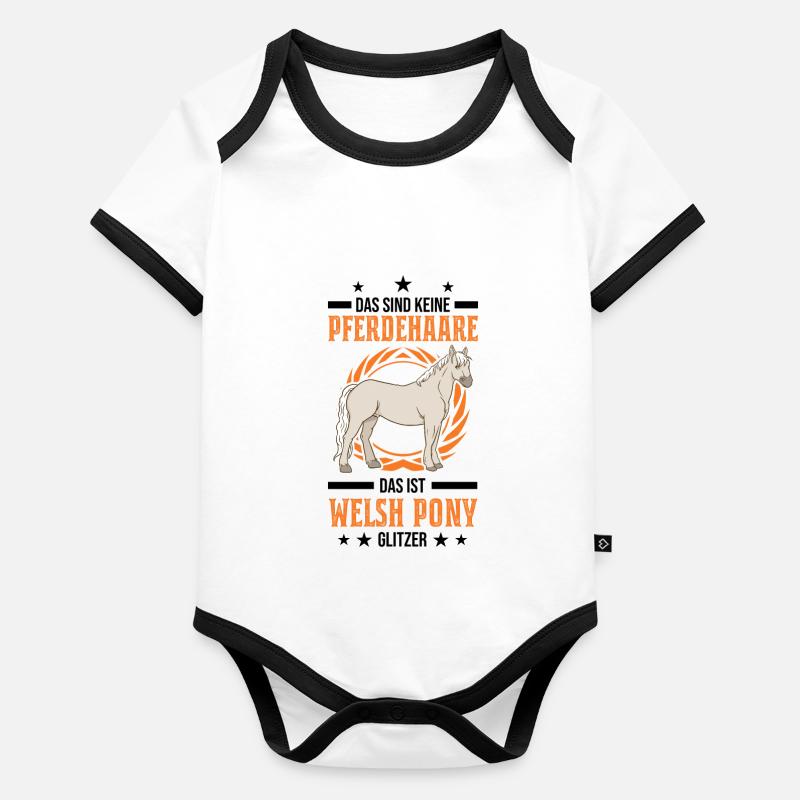 Welsh Pony Glitzer Baby Bio-Kurzarm-Kontrastbody