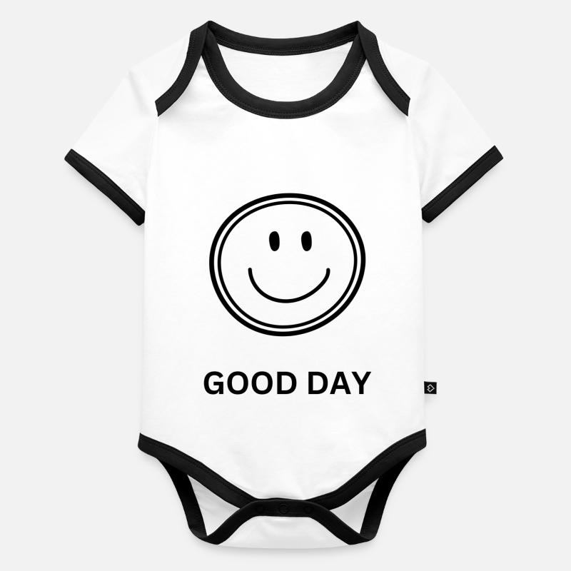 Bonne journée Body Bébé bio contrasté manches courtes