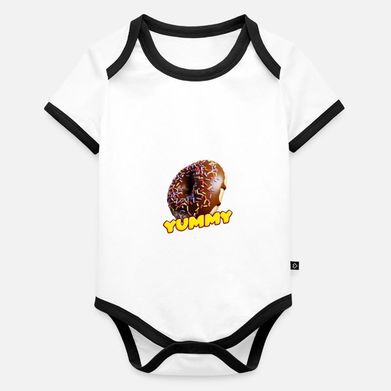 Donut Yummy Baby Bio-Kurzarm-Kontrastbody